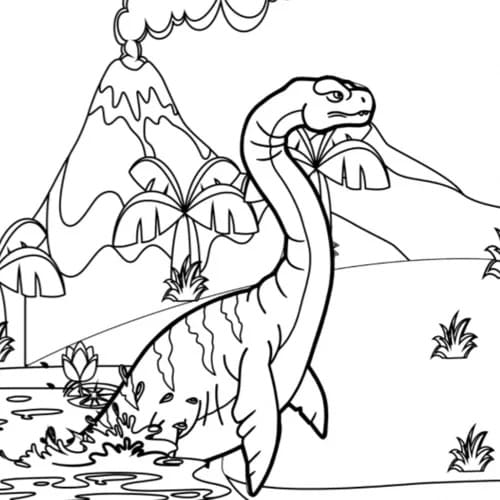 Plesiosaurus 2 Värityskuva