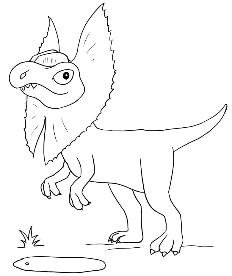 Söpö Dilophosaurus Värityskuva