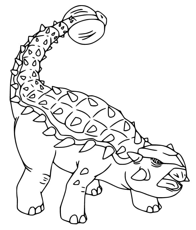 Vihainen Ankylosaurus Värityskuva