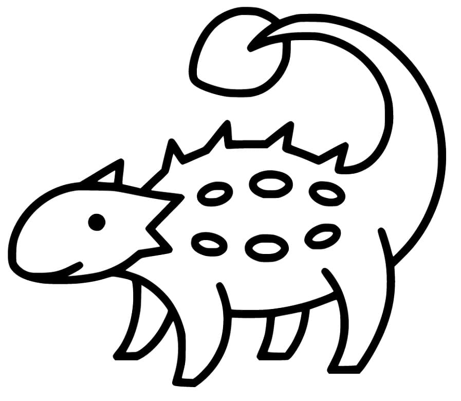 Yksinkertainen Ankylosaurus Värityskuva