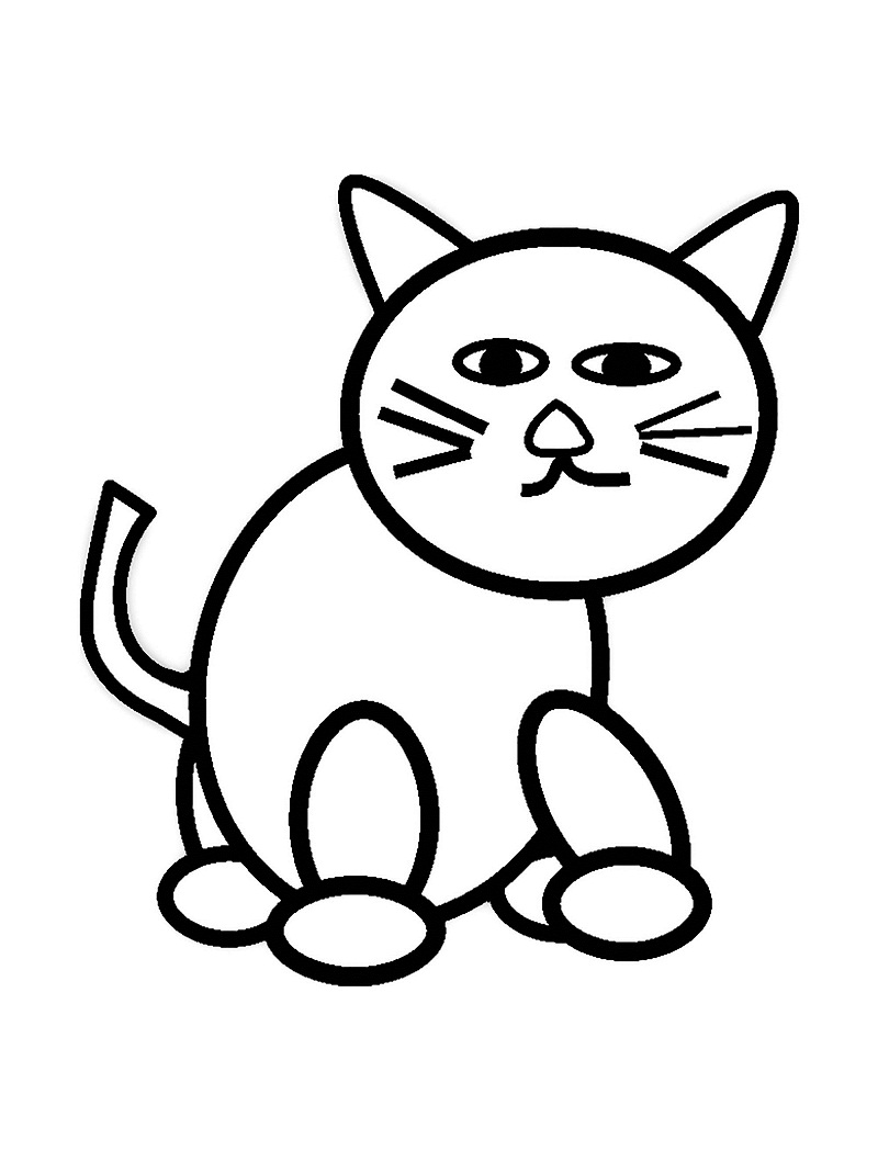 yksinkertainen kissa Värityskuva