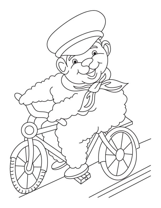 A Man Riding Bicycle coloring page Värityskuva