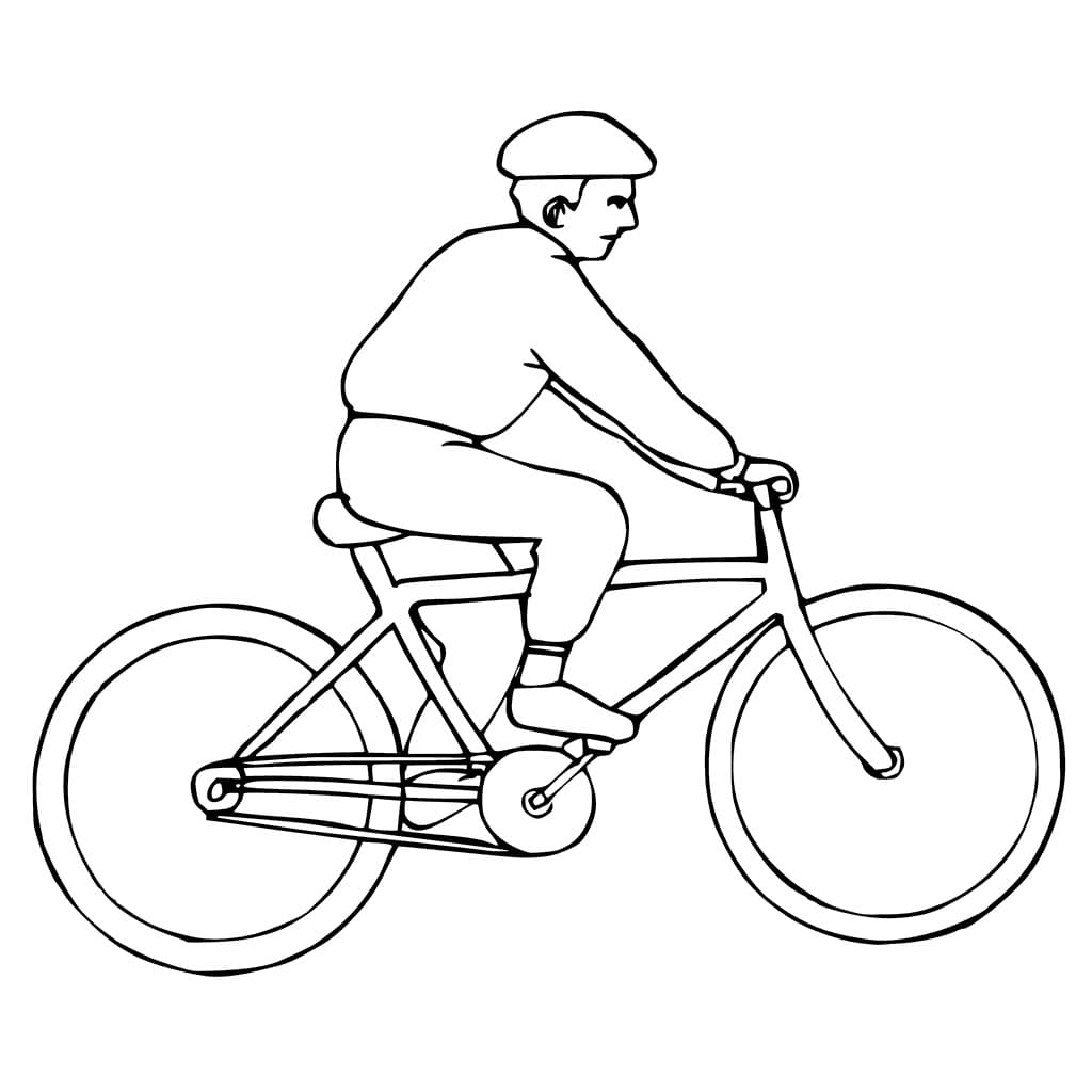 A Man Riding Bike coloring page Värityskuva