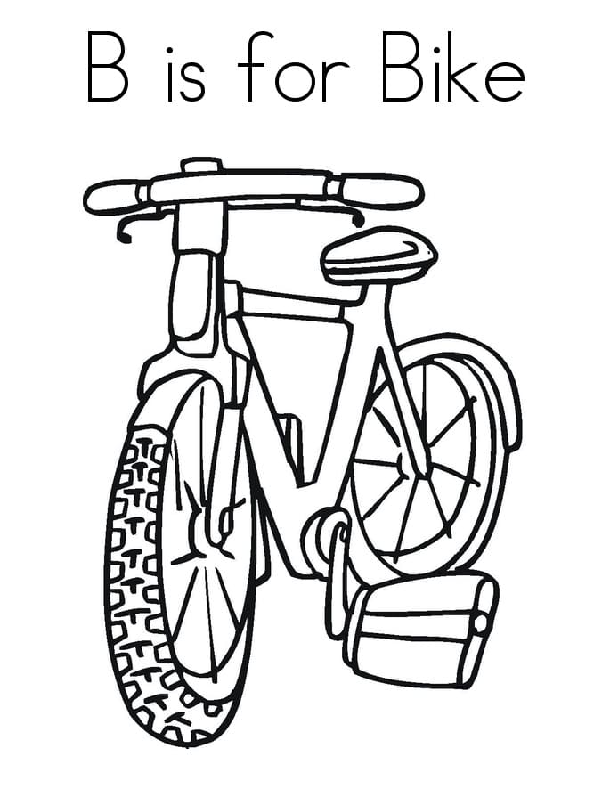 B is For Bike coloring page Värityskuva