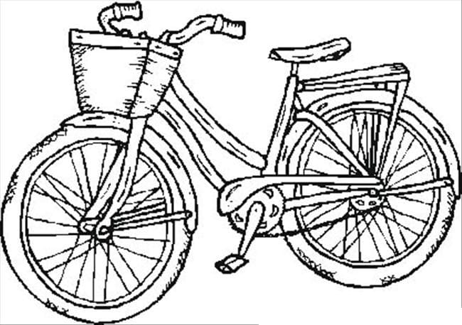 Bicycle for Girl coloring page Värityskuva