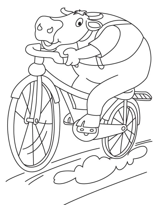 Buffalo on A Bicycle coloring page Värityskuva