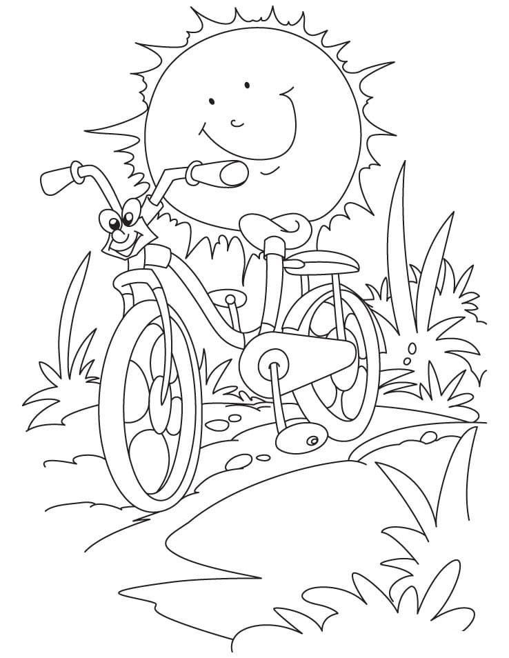 Cartoon Bicycle coloring page Värityskuva