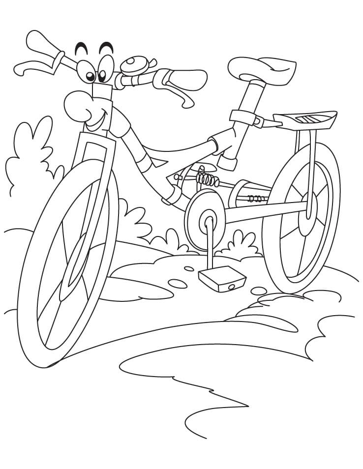 Cute Bicycle coloring page Värityskuva