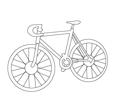 Free Bicycle to Color coloring page Värityskuva