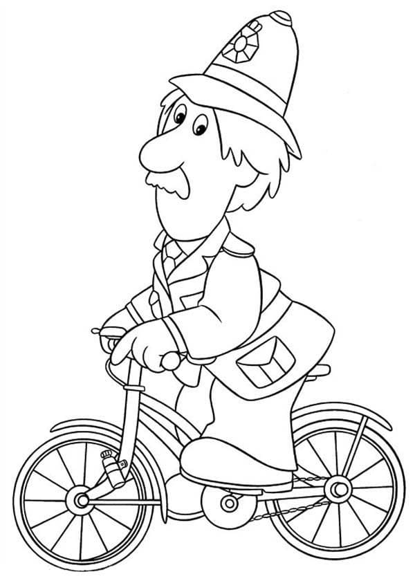 Police on A Bicycle coloring page Värityskuva