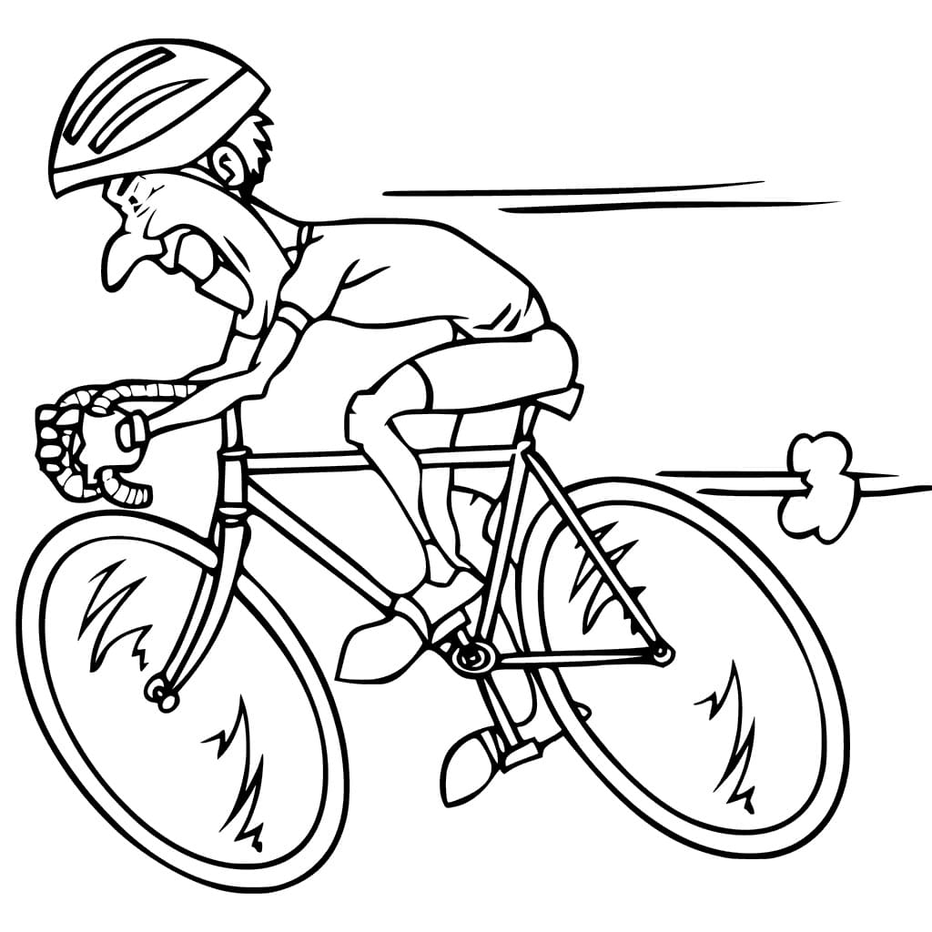 Racing Bicycle coloring page Värityskuva