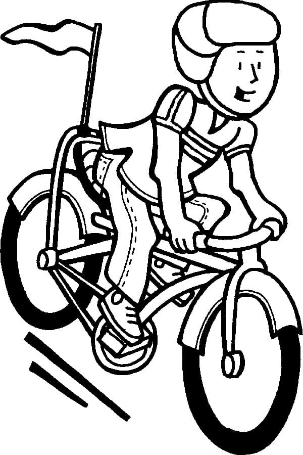 Riding Bike coloring page Värityskuva