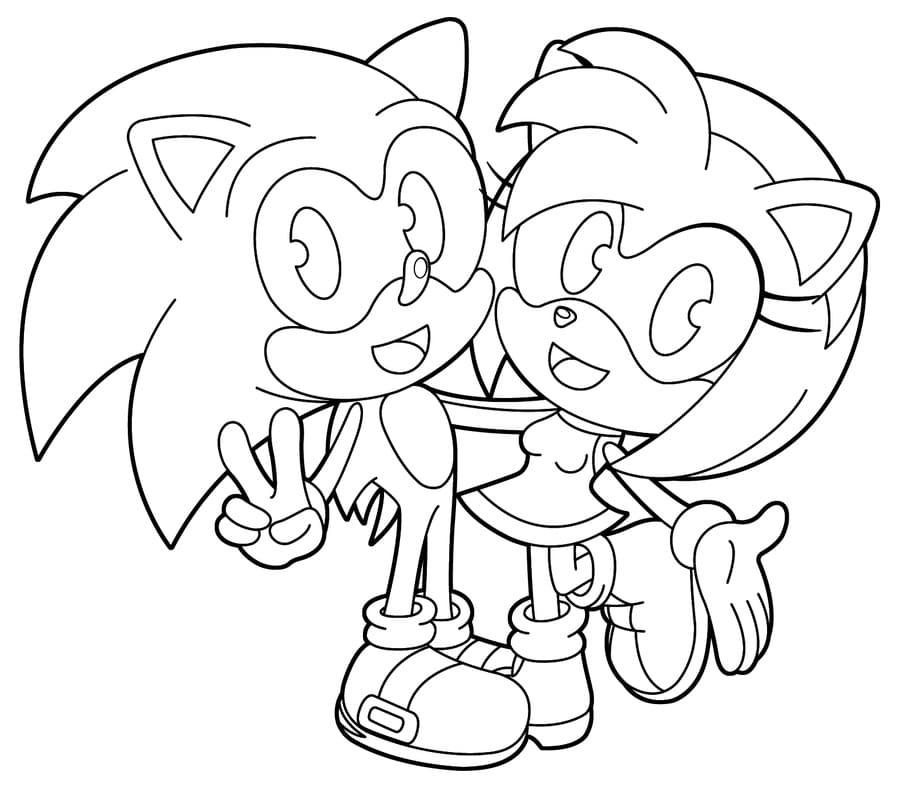 Amy Rose ja Sonic Värityskuva
