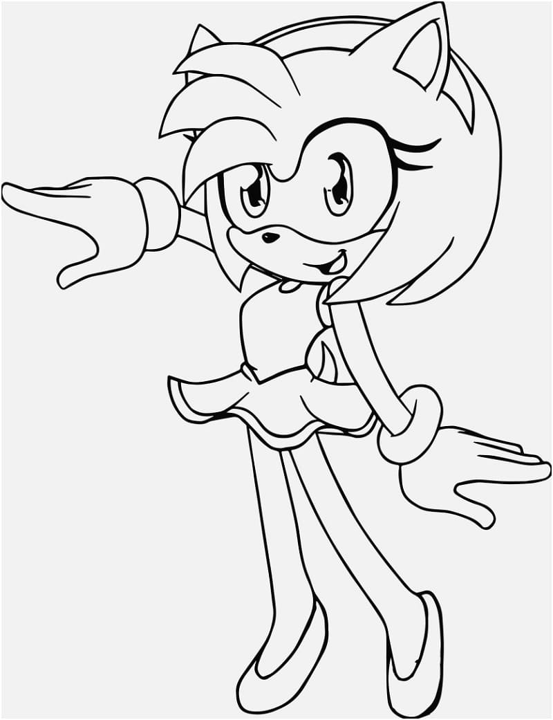 Amy ruusun piirustus Sonicilta Värityskuva