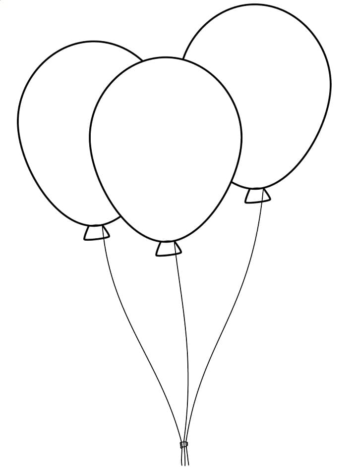 kolmen ilmapallon piirtäminen 2 Värityskuva