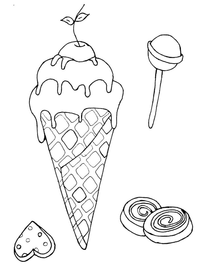 Lollipops-jäätelö Värityskuva