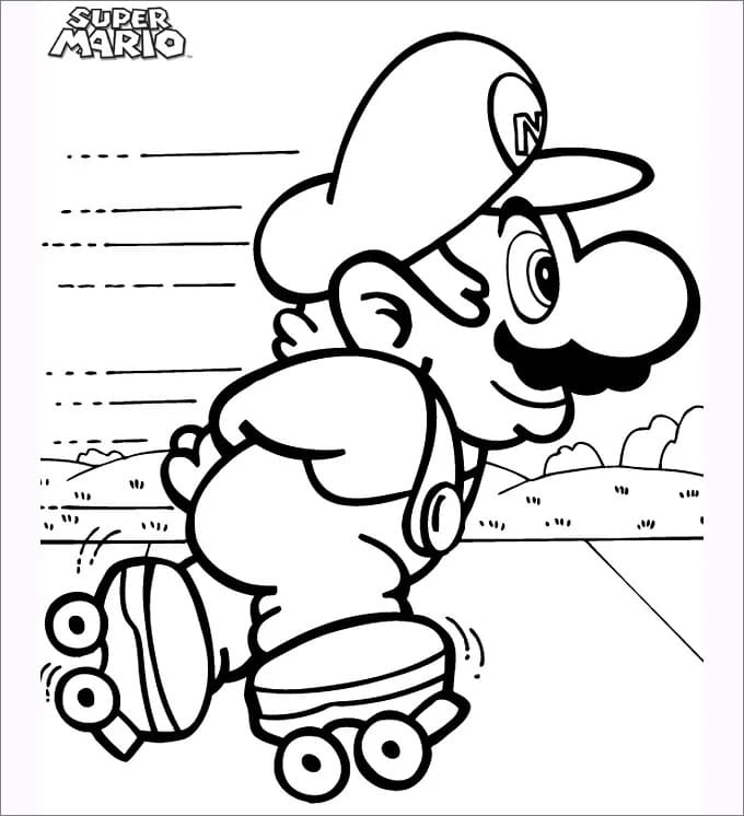 Mario luistelu Värityskuva