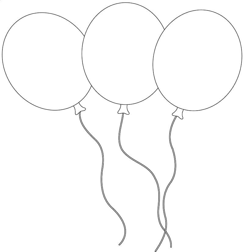 piirtää kolme ilmapalloa Värityskuva