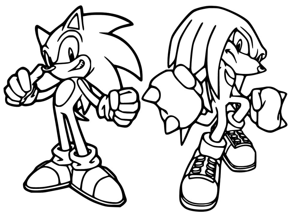 Sonic ja Knuckles Värityskuva