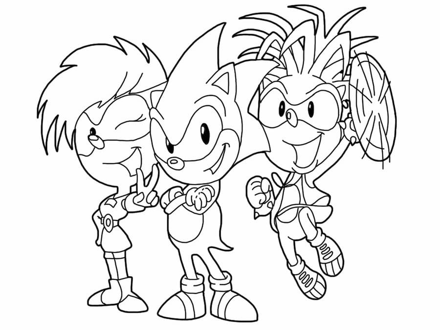 Sonic ja ystävät Värityskuva