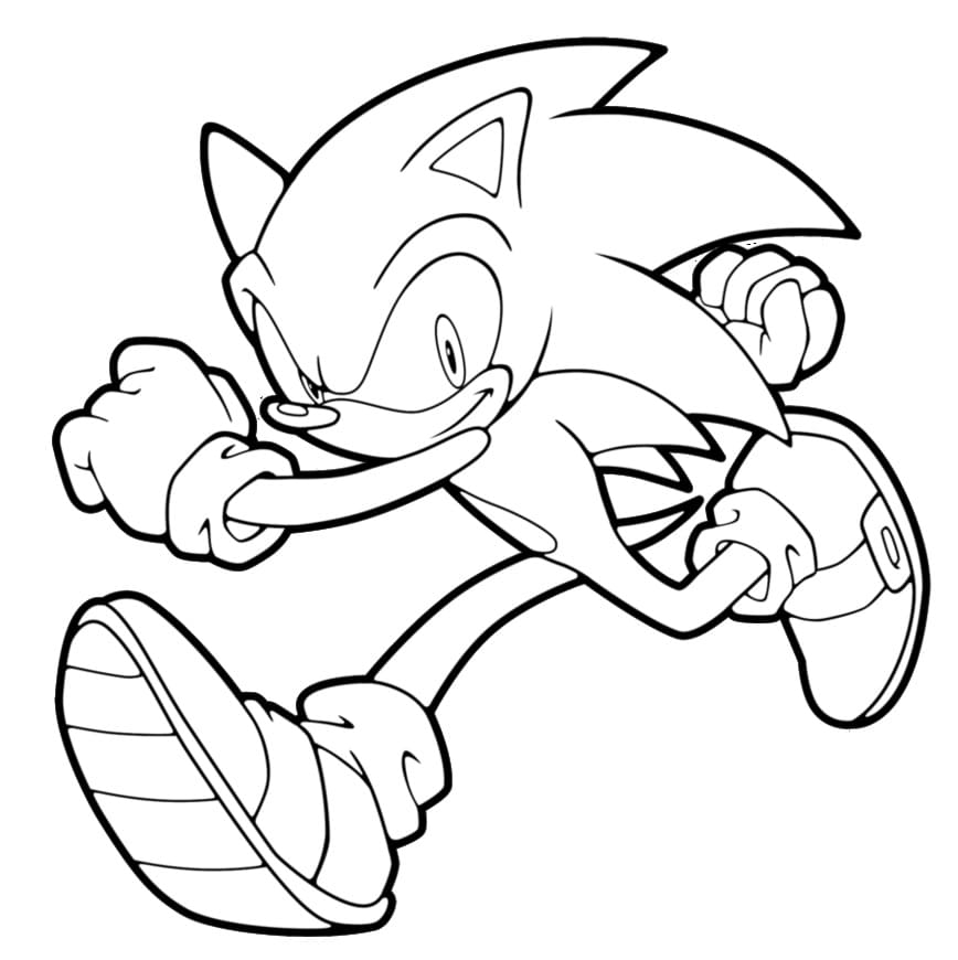 Sonic käynnissä piirustus 1 Värityskuva