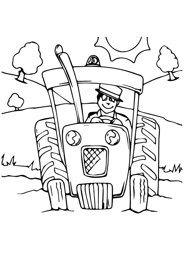 Traktori 11 Värityskuva - Lataa, tulosta tai väritä verkossa ilmaiseksi