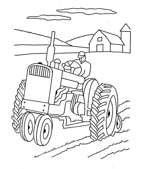 Traktori 5 Värityskuva - Lataa, tulosta tai väritä verkossa ilmaiseksi