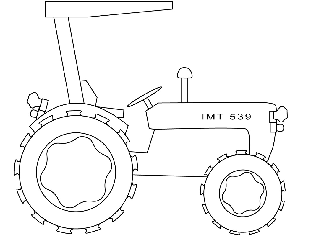 Yksinkertainen traktori Värityskuva