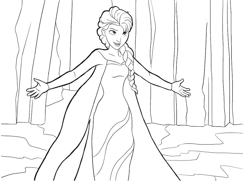 Elsa laulaa Värityskuva