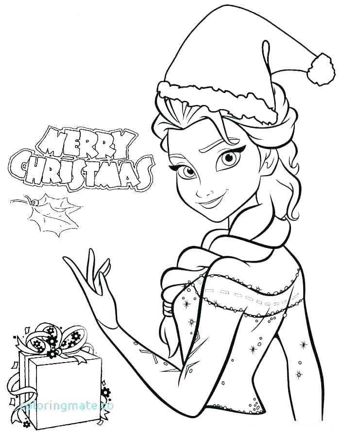Hyvää joulua Elsan kanssa Värityskuva