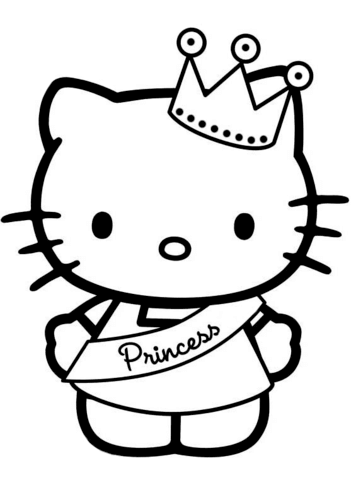 Hello Kitty prinsessa Värityskuva