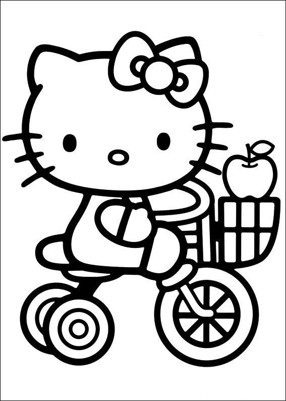 Hello Kitty pyöräily Värityskuva
