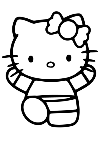 Hello Kitty tekee voimistelua Värityskuva