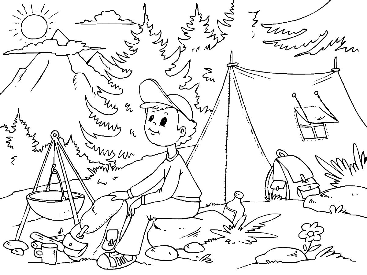Poika Camping Värityskuva