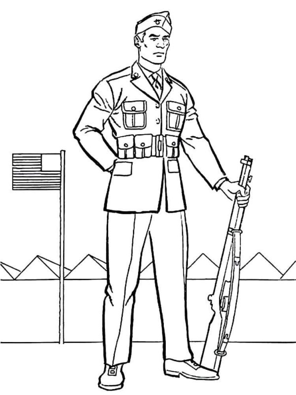 Amerikan armeijan sotilas Värityskuva