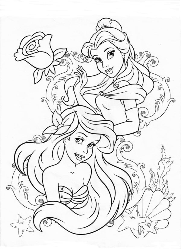 Ariel ja Belle Värityskuva