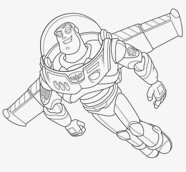Buzz Lightyear lentää Värityskuva