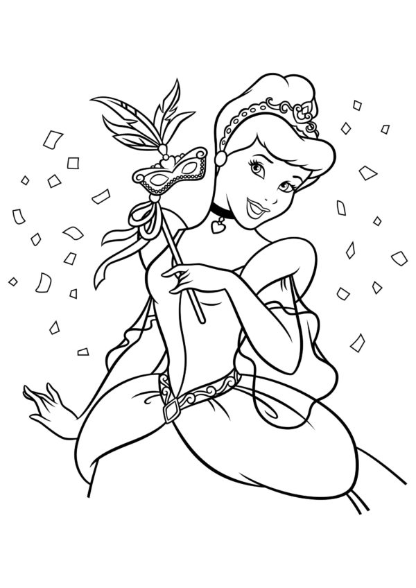 Cinderella ja naamio Värityskuva