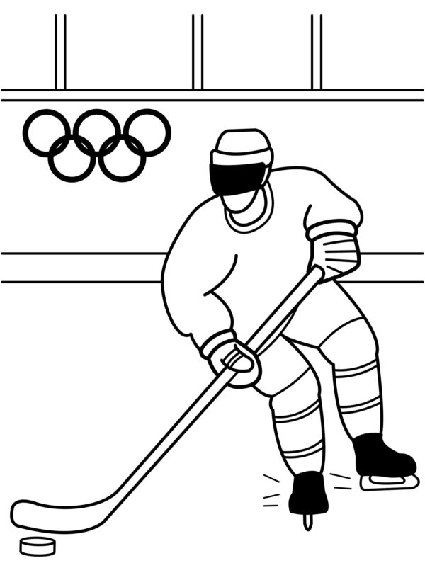 Pelaaja esiintyy olympialaisissa Värityskuva