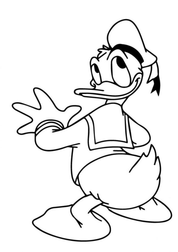 Sarjakuvan Duck Tales päähenkilö. Värityskuva