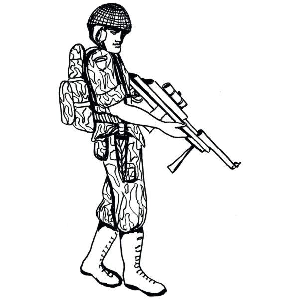 Sotilas armeijan univormussa Värityskuva