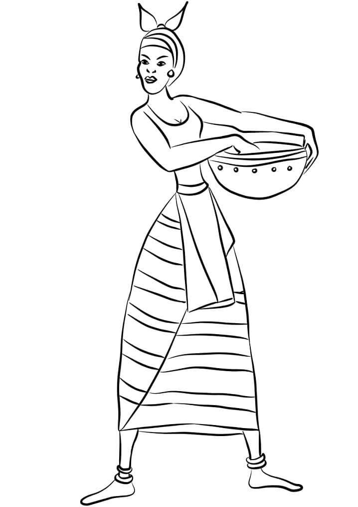 African Lady coloring page Värityskuva