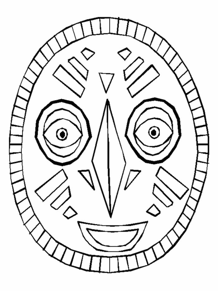 African Mask coloring page Värityskuva