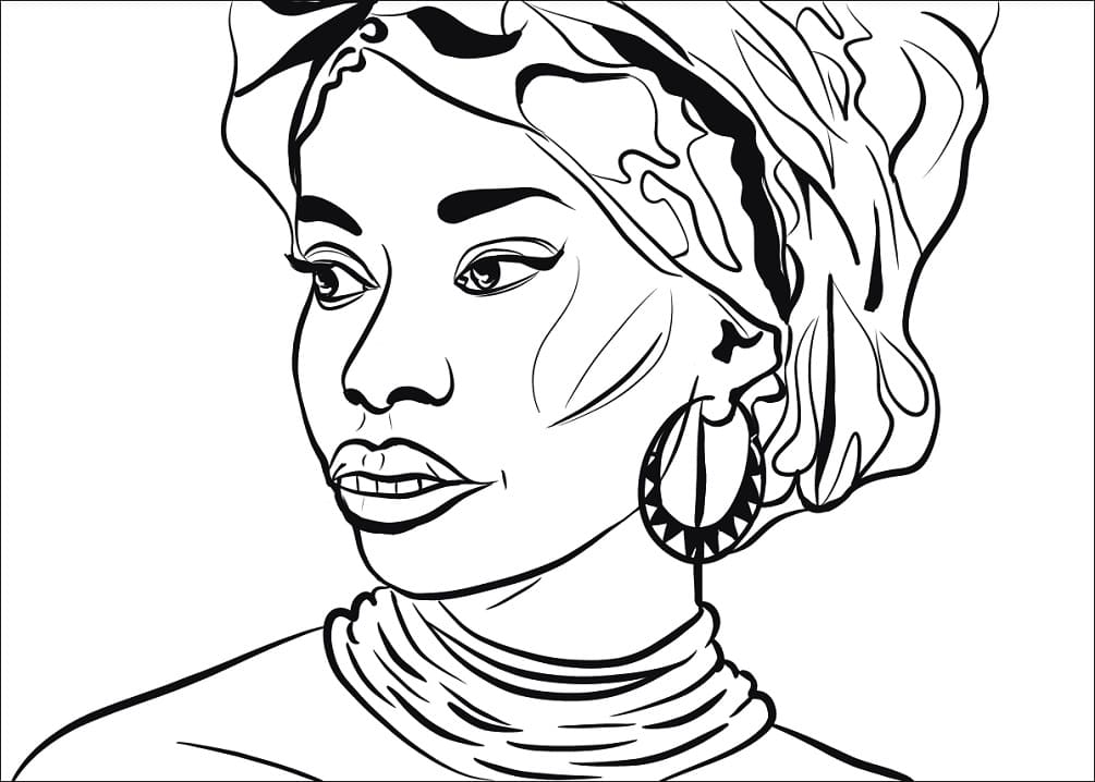 African Woman coloring page Värityskuva
