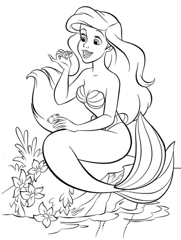 Ariel rakastaa kuppikakkuja Värityskuva