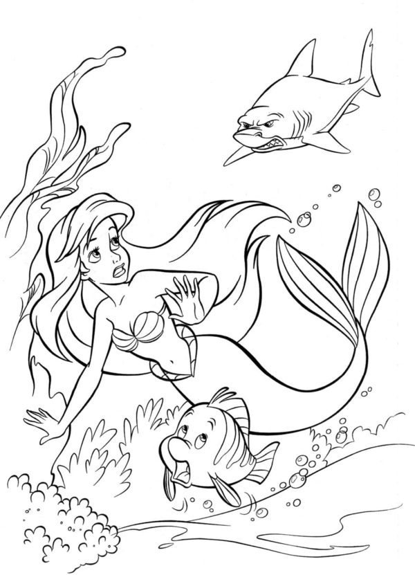 Ariel ui pois ison hain luota. Värityskuva