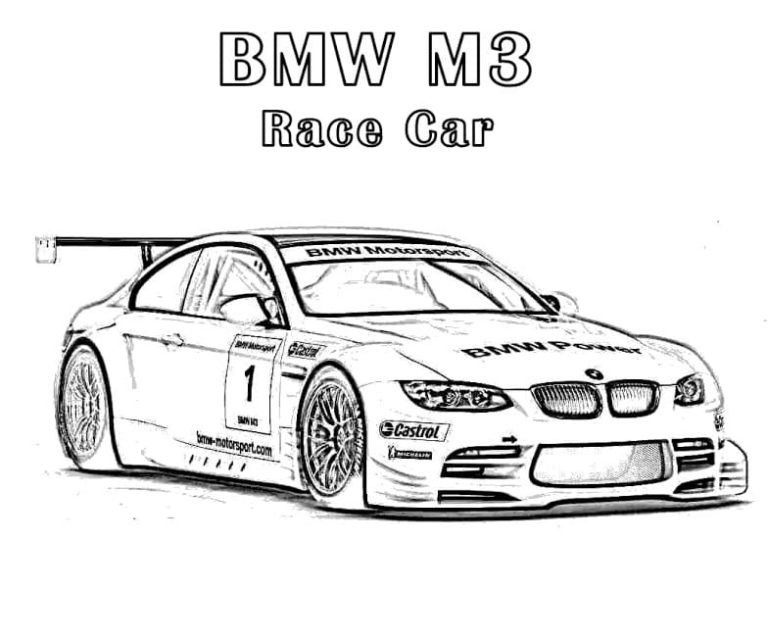 BMW M3 kilpa-autojen värityssivu Värityskuva