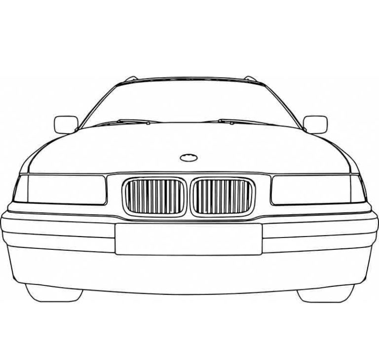 BMW-auton värityssivun etuosa Värityskuva