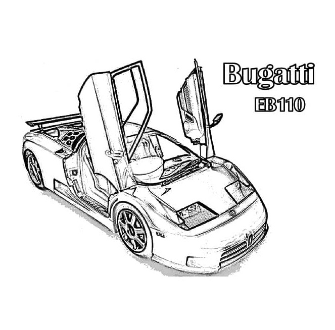 Bugatti EB110 avoimilla ovilla Värityskuva