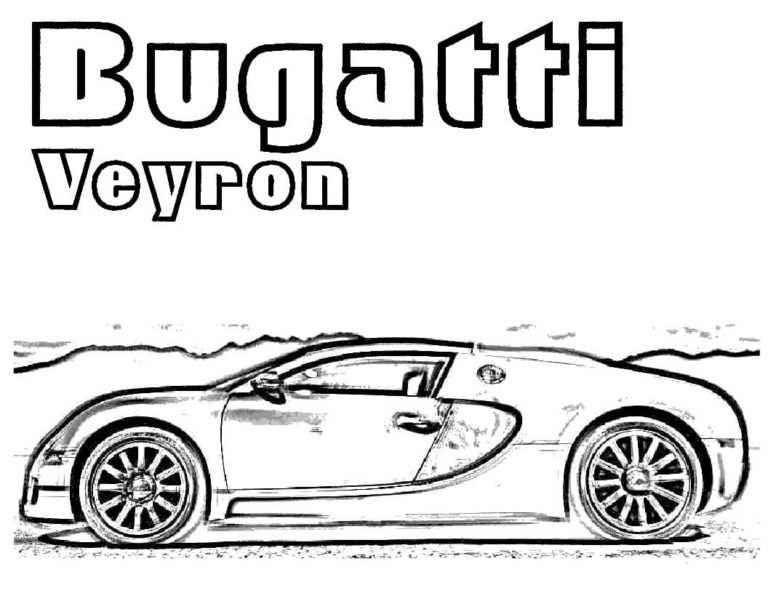 Bugatti Veyron sivukuva Värityskuva